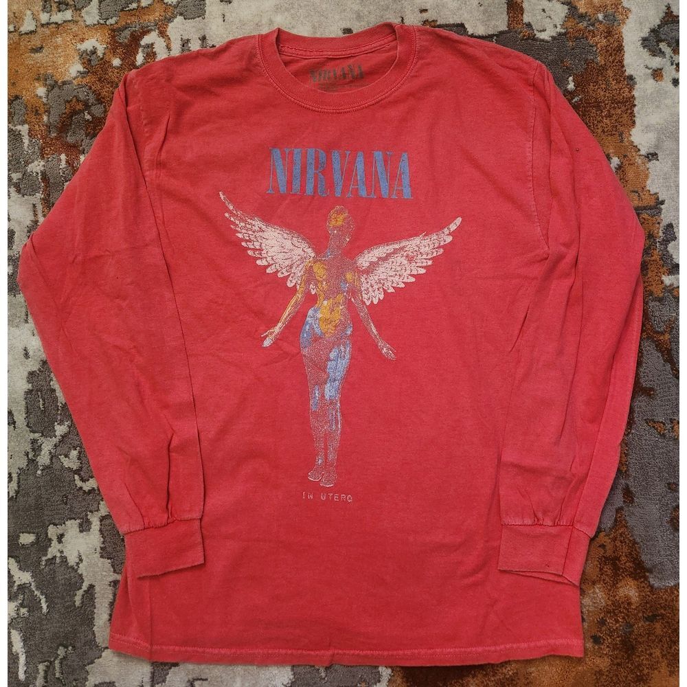 Vintage Red Nirvana Long Sleeve Tee XL